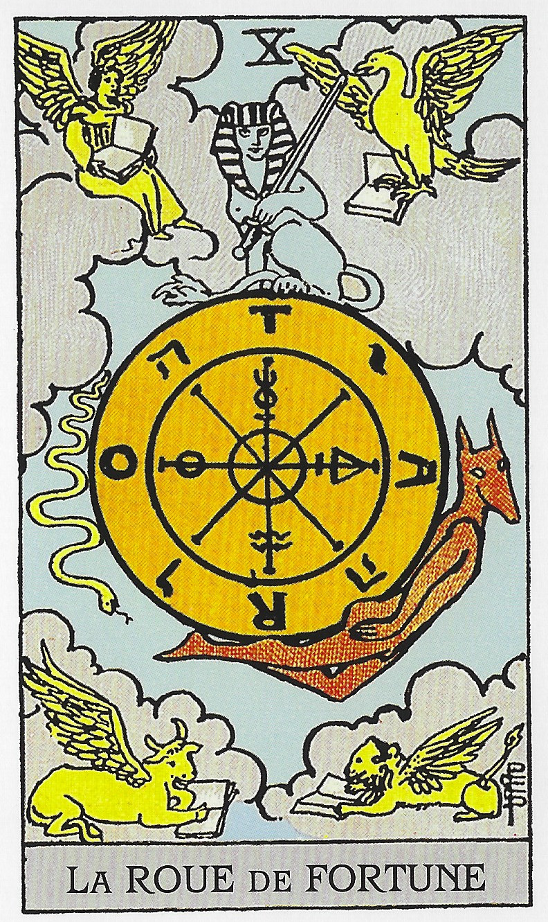 10- LA ROUE DE FORTUNE Tarot Rider Waite - La Roue de Fortune